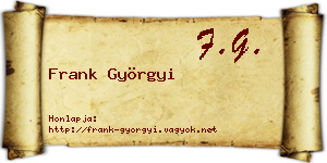 Frank Györgyi névjegykártya